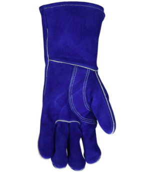 XL Welda-Beast Side Leather Welder, Foam Lining, Reinforced lining w/ Kevlar, Wing Thumb, Blue