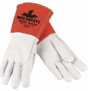 Large Red Ram, Premium MIG/TIG Welder Glove, Straight Thumb, 5'' Bell Cuff
