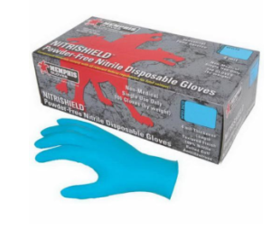 Nitrile Disposable Glove, Blue,  Powder-Free, Textured Grip, 4 mil, Medium