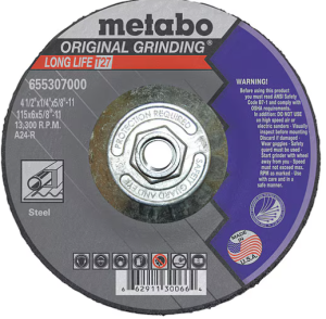 4-1/2" x 1/4" x 5/8"-11 Type 27 Grinding Disc Metabo