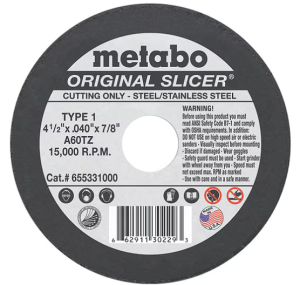 4-1/2" x .040" x 7/8" Type 1 Cutting Blade Metabo